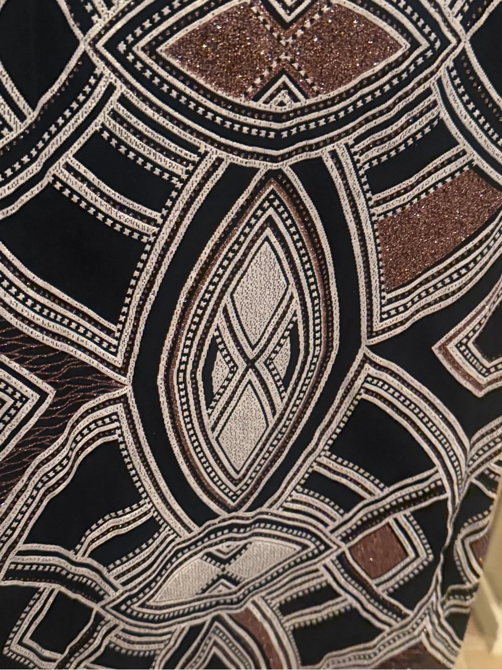 Speechless Navy & Brown Geometric Mini Dress